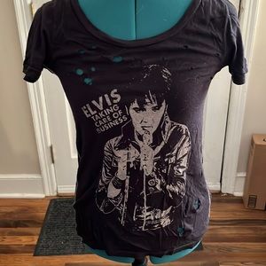 Elvis Taking Care of Business distress tee